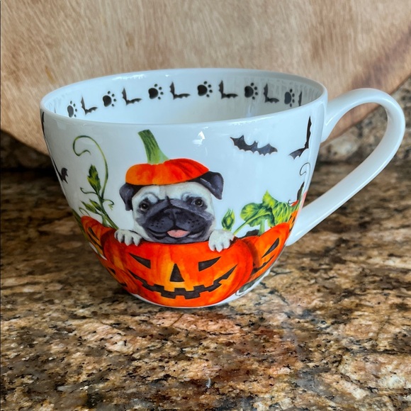 Portobello By Design Other - Portobello By Design Bone China Pug Pumpkin Coffee Mug